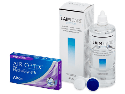Air Optix plus HydraGlyde Multifocal (3 Lentillas) + Laim-Care 400 ml