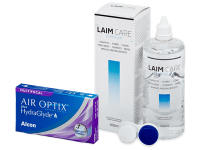 Air Optix plus HydraGlyde Multifocal (3 Lentillas) + Laim Care 400 ml