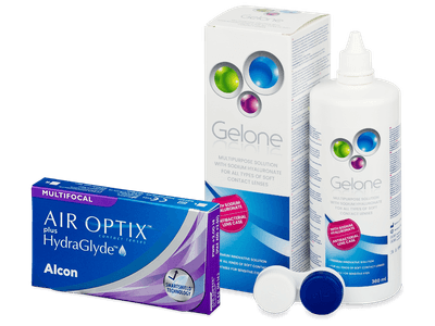 Air Optix plus HydraGlyde Multifocal (6 Lentillas) + líquido Gelone 360 ml