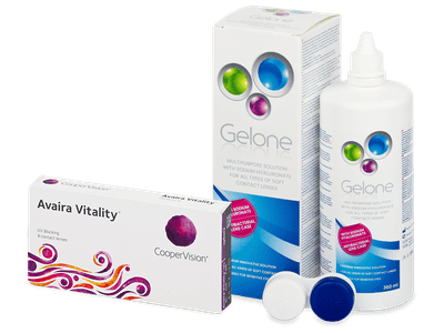Avaira Vitality (6 Lentillas) + líquido Gelone 360 ml - Pack ahorro