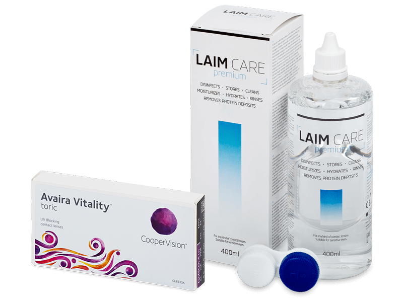 Avaira Vitality Toric (3 Lentillas) + Laim Care 400 ml - Pack ahorro
