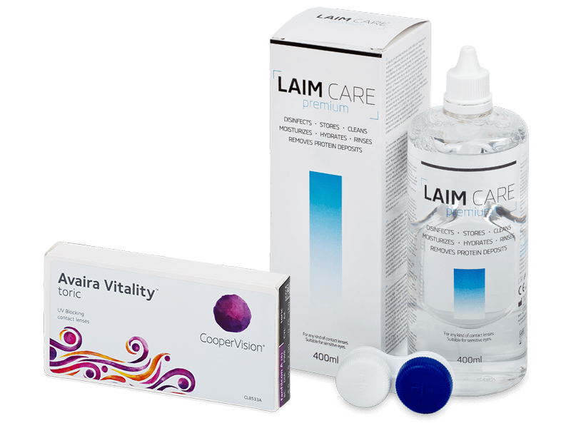 Avaira Vitality Toric (6 Lentillas) + Laim-Care 400 ml - Pack ahorro