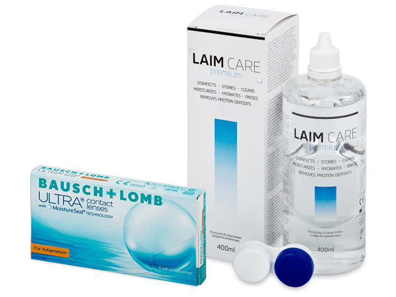 Bausch + Lomb ULTRA for Astigmatism (6 Lentillas) + Laim-Care 400 ml - Pack ahorro