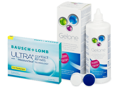 Bausch + Lomb ULTRA for Presbyopia (3 Lentillas) + líquido Gelone 360 ml
