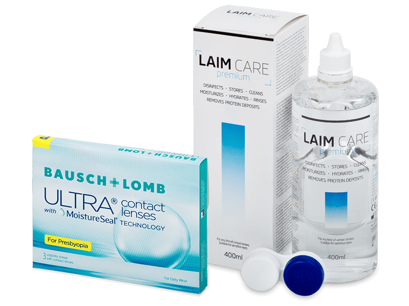 Bausch + Lomb ULTRA for Presbyopia (3 Lentillas) + Laim-Care 400 ml - Pack ahorro