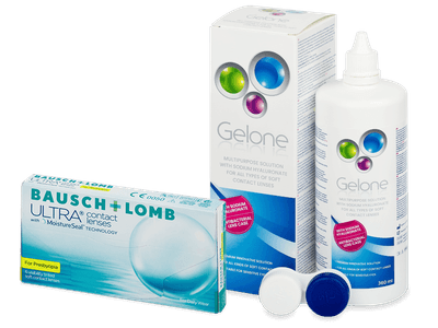 Bausch + Lomb ULTRA for Presbyopia (6 Lentillas) + líquido Gelone 360 ml - Pack ahorro
