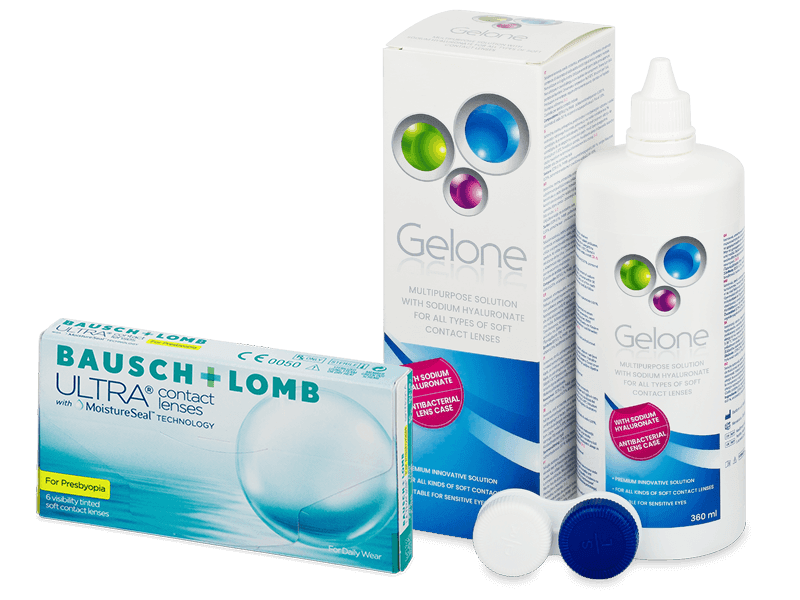 Bausch + Lomb ULTRA for Presbyopia (6 Lentillas) + líquido Gelone 360 ml - Pack ahorro