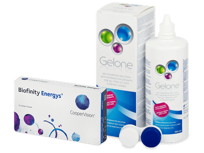 Biofinity Energys (3 Lentillas) + líquido Gelone 360 ml - Pack ahorro