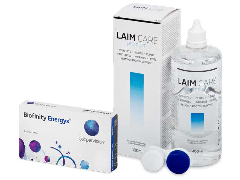 Biofinity Energys (3 Lentillas) + Laim-Care 400 ml - Pack ahorro