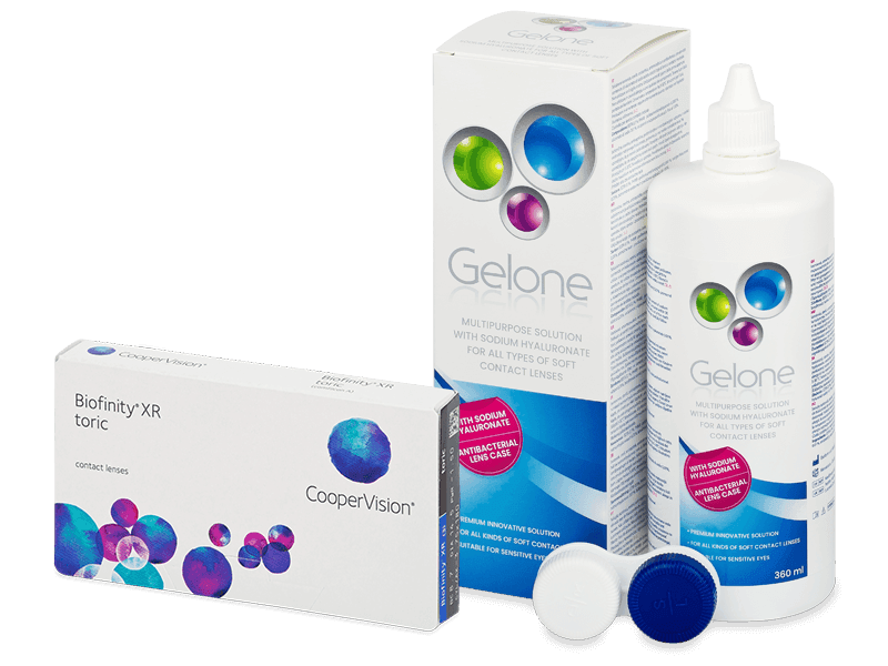 Biofinity XR Toric (3 Lentillas) + Gelone 360 ml - Pack ahorro