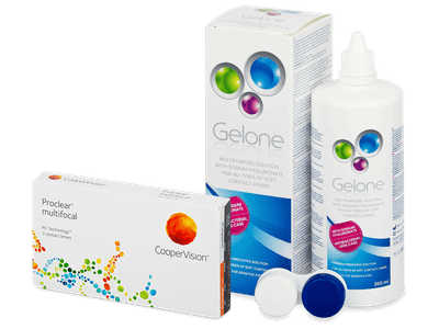 Proclear Multifocal (3 Lentillas) + líquido Gelone 360 ml