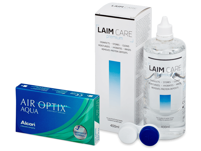 Air Optix Aqua (6 lentillas) + Laim Care 400 ml - Pack ahorro