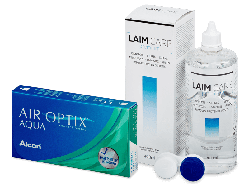 Air Optix Aqua (6 lentillas) + Laim Care 400 ml - Pack ahorro