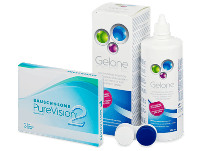 PureVision 2 (3 Lentillas) + líquido Gelone 360 ml