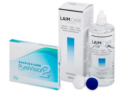 PureVision 2 (3 Lentillas) + Laim Care 400 ml
