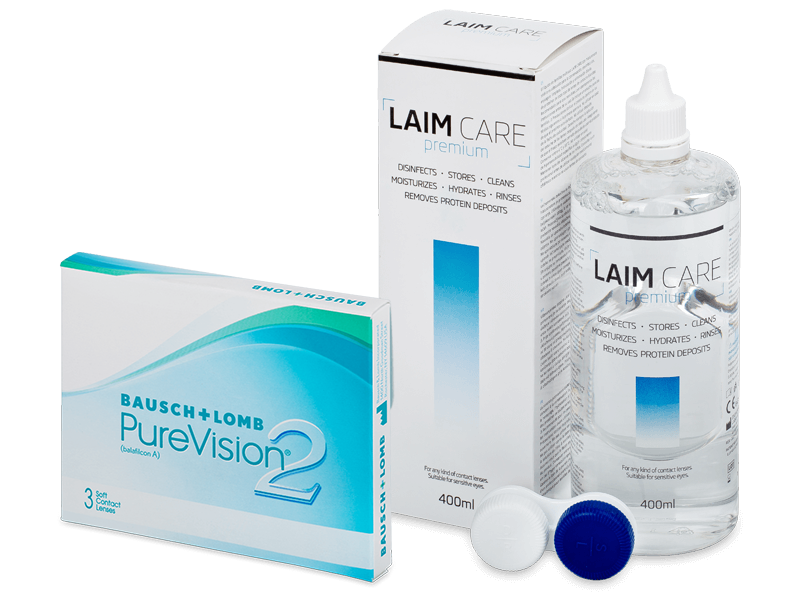 PureVision 2 (3 Lentillas) + Laim-Care 400 ml - Pack ahorro