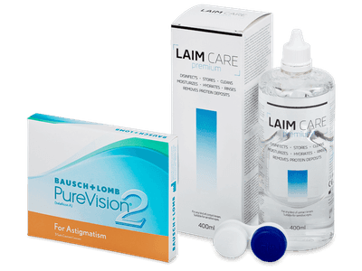 PureVision 2 for Astigmatism (3 Lentillas) + Laim-Care 400 ml