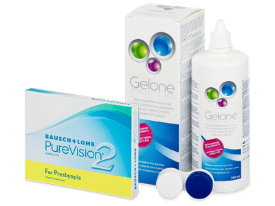 PureVision 2 for Presbyopia (3 Lentillas) + líquido Gelone 360 ml