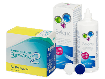 PureVision 2 for Presbyopia (6 Lentillas) + líquido Gelone 360 ml