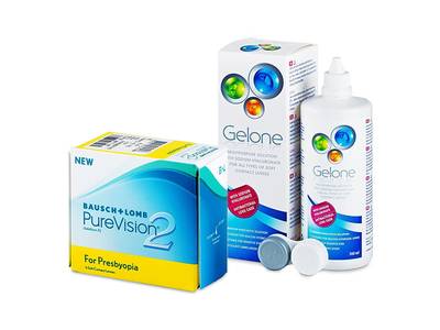 PureVision 2 for Presbyopia (6 Lentillas) + Gelone 360 ml - Diseño antiguo