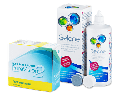 PureVision 2 for Presbyopia (6 Lentillas) + Gelone 360 ml - Pack ahorro