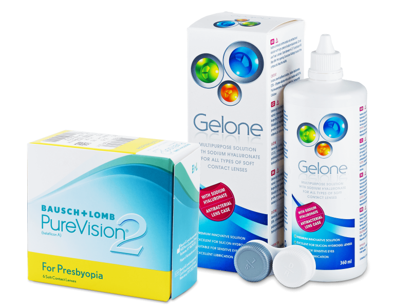 PureVision 2 for Presbyopia (6 Lentillas) + Gelone 360 ml - Pack ahorro