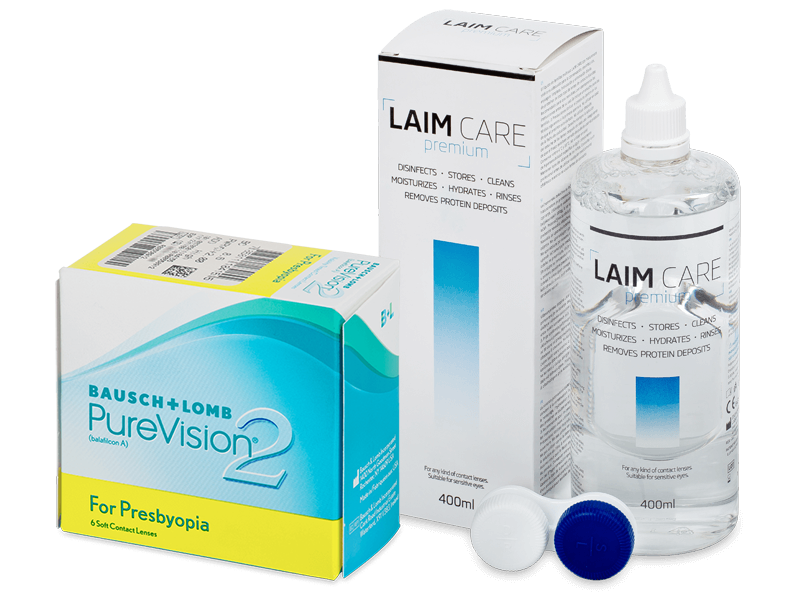 PureVision 2 for Presbyopia (6 Lentillas) + Laim Care 400 ml - Pack ahorro