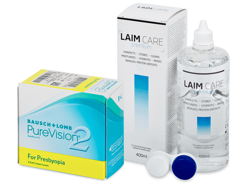 PureVision 2 for Presbyopia (6 Lentillas) + Laim Care 400 ml - Pack ahorro