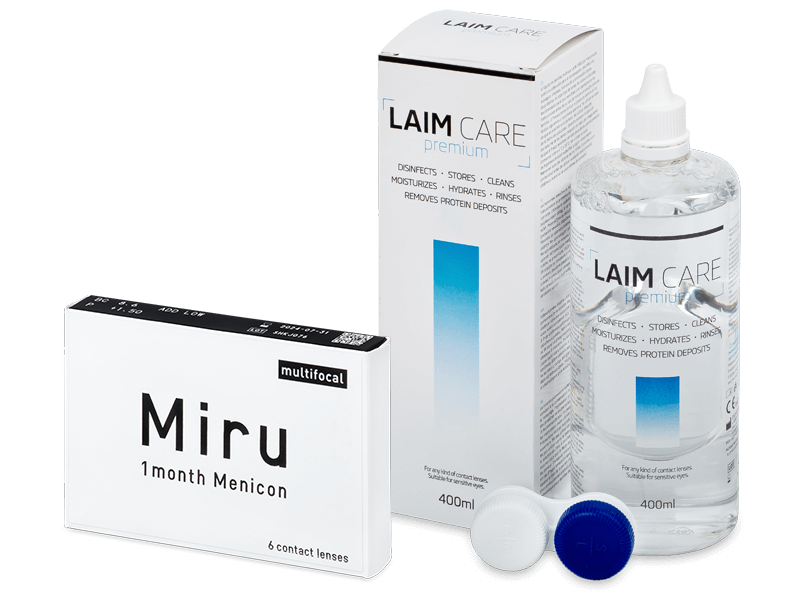 Miru 1 Month Menicon Multifocal (6 Lentillas) + Laim-Care 400 ml - Pack ahorro