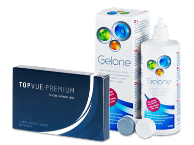 TopVue Premium (6 lentillas) + Líquido Gelone 360ml