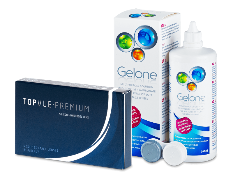 TopVue Premium (6 lentillas) + Líquido Gelone 360ml - Pack ahorro