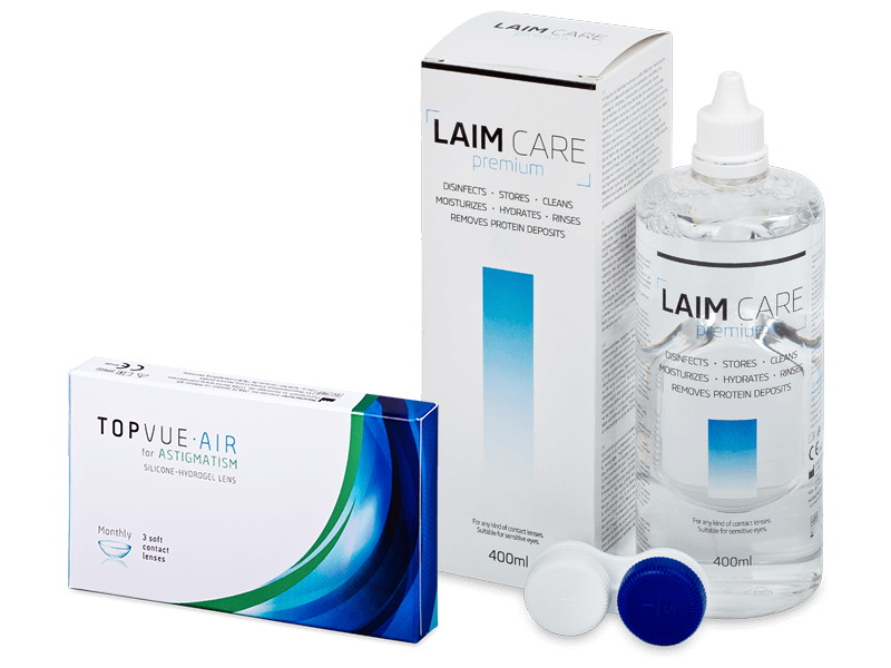 TopVue Air for Astigmatism (3 lentillas) + Laim-Care 400 ml - Pack ahorro