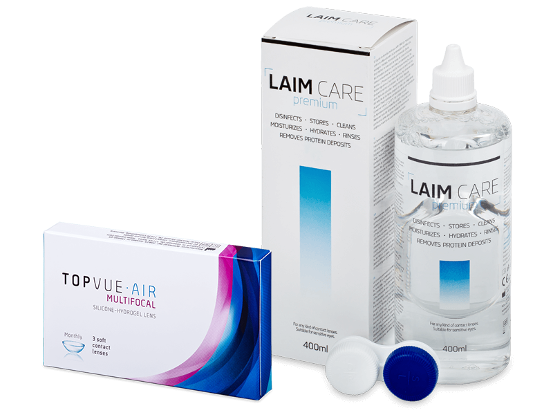 TopVue Air Multifocal (3 lentillas) + Líquido Laim-care 400ml - Pack ahorro