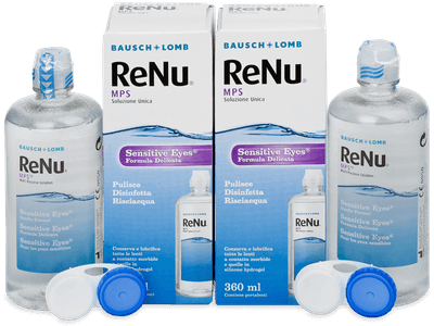 Líquido ReNu MPS Sensitive Eyes 2 x 360 ml - Pack ahorro - solución doble