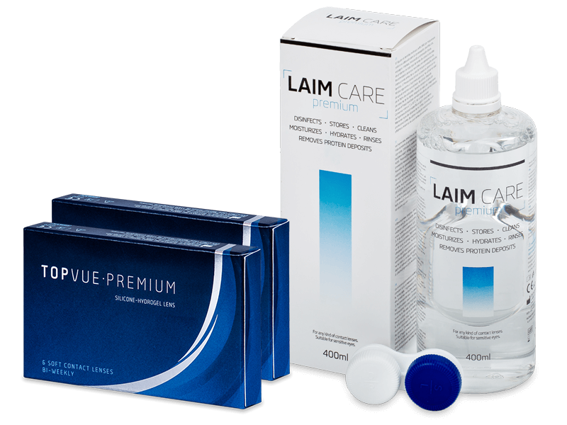 TopVue Premium (12 Lentillas) + Laim Care 400 ml - Pack ahorro