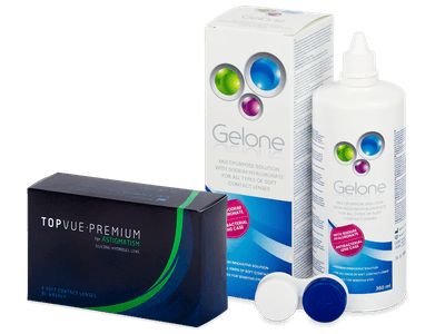 TopVue Premium for Astigmatism (6 lentillas) + líquido Gelone 360 ml