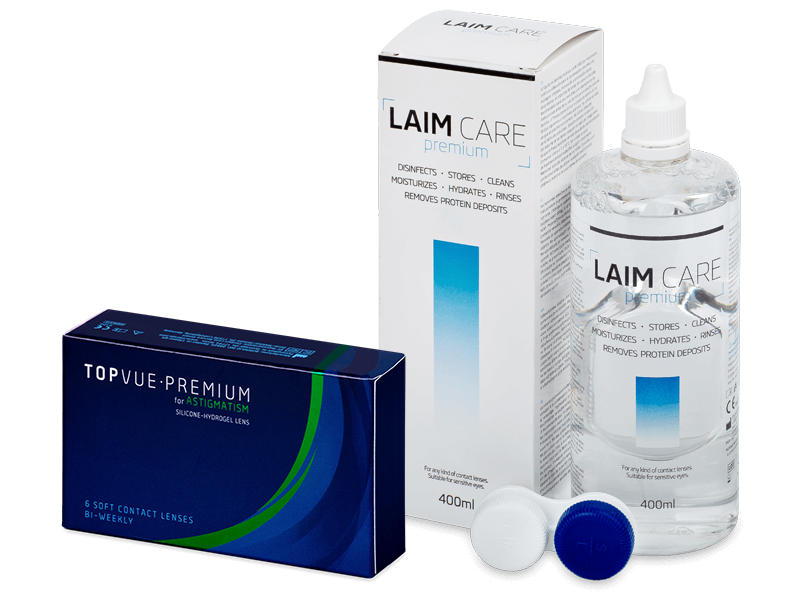 TopVue Premium for Astigmatism (6 lentillas) + Líquido Laim-Care 400 ml - Pack ahorro