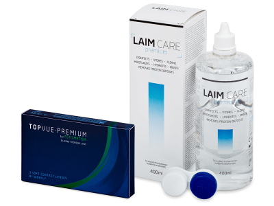 TopVue Premium for Astigmatism (3 lentillas) + Líquido Laim-Care 400 ml