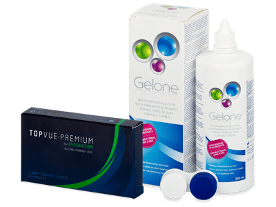 TopVue Premium for Astigmatism (3 lentillas) + líquido Gelone 360 ml