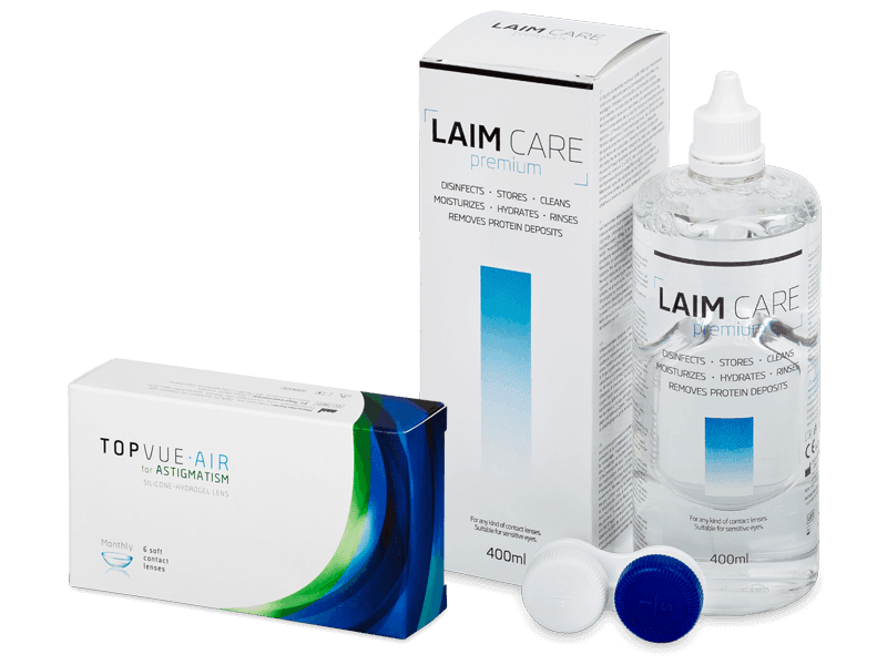 TopVue Air for Astigmatism (6 lentillas) + Laim Care 400 ml - Pack ahorro