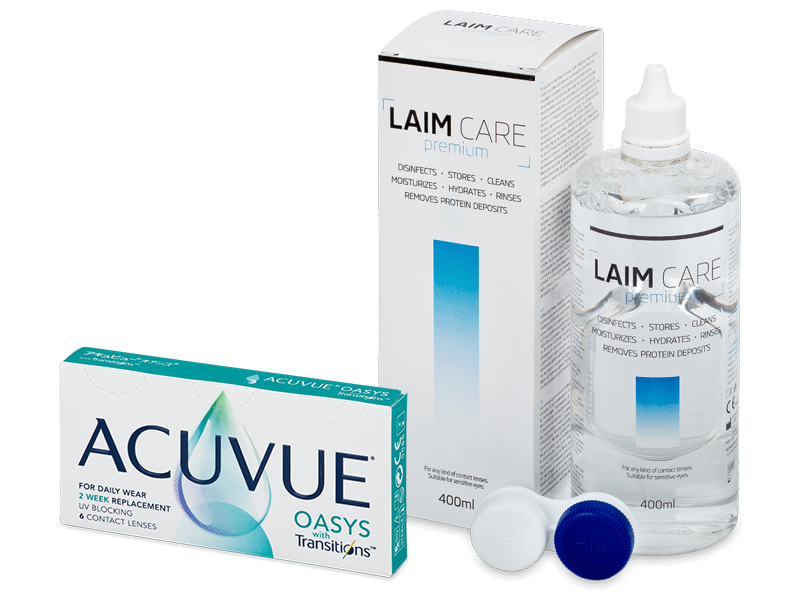 Acuvue Oasys with Transitions (6 lentillas) + líquido Laim-Care 400 ml - Pack ahorro