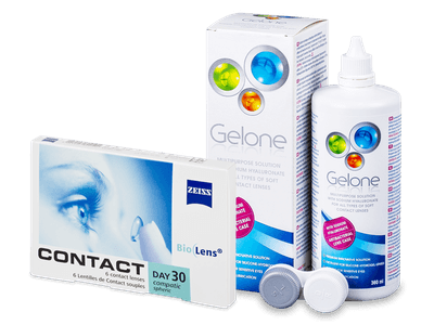 Carl Zeiss Contact Day 30 Compatic (6 lentillas) + líquido Gelone 360 ml - Diseño antiguo