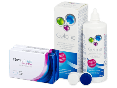 TopVue Air Multifocal (6 lentillas) + líquido Gelone 360 ml - Pack ahorro