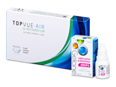 TopVue Air for Astigmatism (3 Lentillas) + Gotas Gelone 10 ml