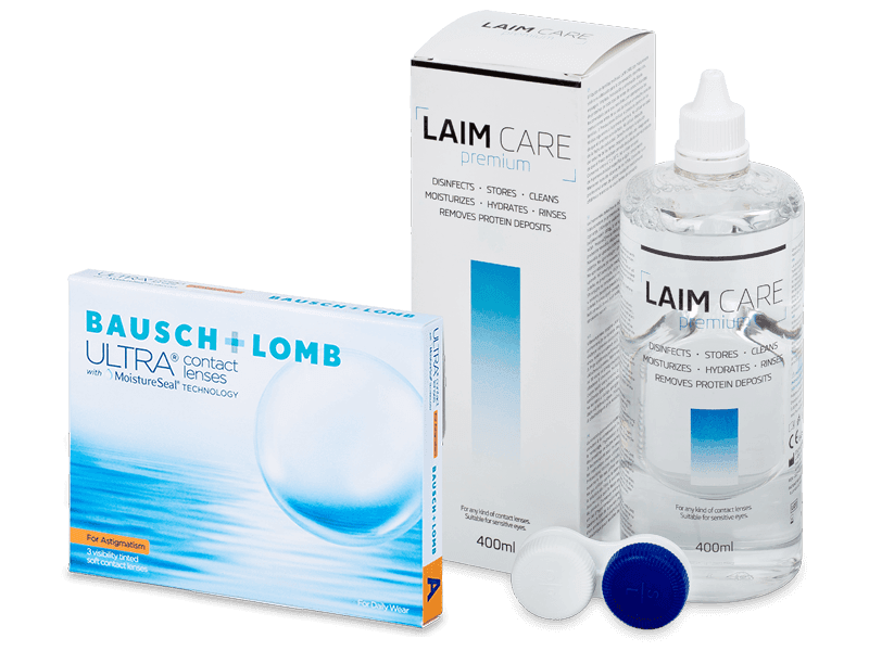 Bausch + Lomb ULTRA for Astigmatism (3 lentillas) + Laim Care 400 ml - Pack ahorro