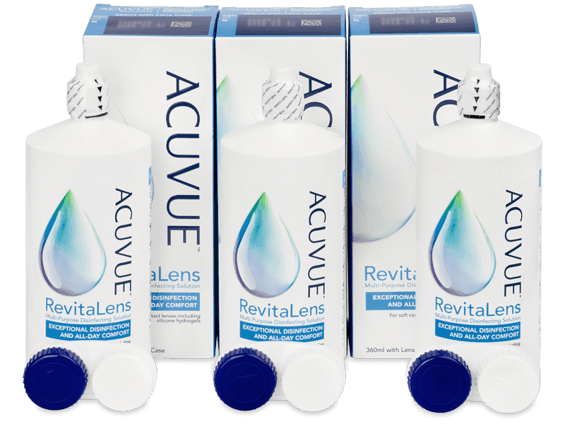 Líquido de limpieza Acuvue RevitaLens 3 x 360 ml - Pack ahorro - solución triple