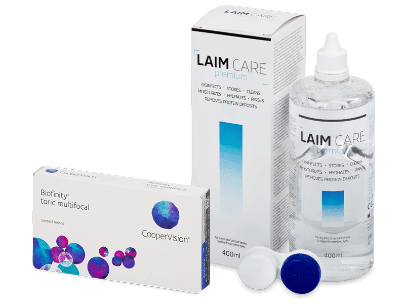 Biofinity Toric Multifocal (6 Lentillas) + Laim Care 400 ml - Pack ahorro