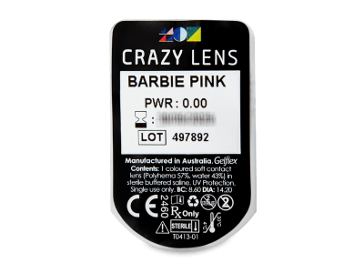 CRAZY LENS - Barbie Pink - Diarias sin graduación (2 Lentillas) - Previsualización del blister
