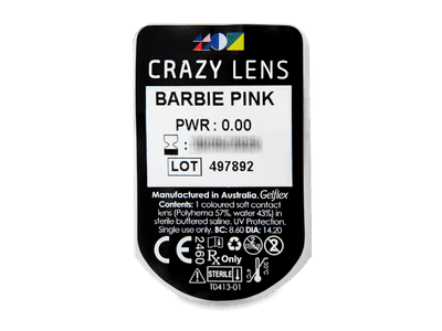 CRAZY LENS - Barbie Pink - Diarias sin graduación (2 Lentillas) - Previsualización del blister