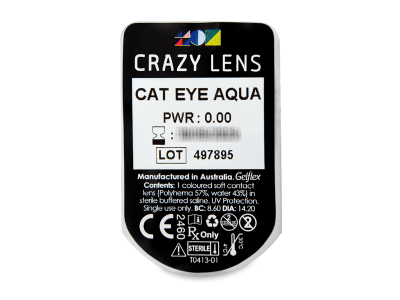 CRAZY LENS - Cat Eye Aqua - Diarias sin graduación (2 Lentillas) - Previsualización del blister